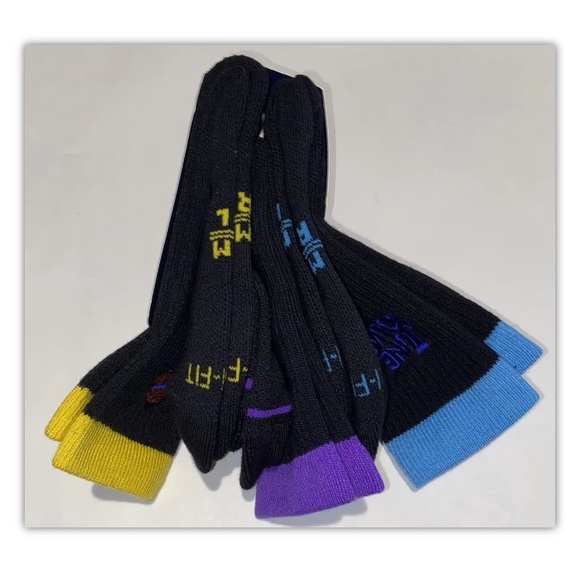 Nike Elite Space Jam Crew Socks 3 Pair Men 6-8 Women 6-10 Black Multi Logo Squad - Picture 10 of 12